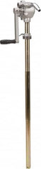 PRO-LUBE - Oil Lubrication 19 Strokes/Gal Flow Aluminum Rotary Hand Pump - For 15 to 55 Gal Container, Use with Diesel Fuel, Gasoline, Kerosene & Lubricating Oil, Do Not Use with Acids, Alkalis, Corrosive Media & Solvents - Exact Tooling