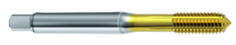 M5 x .80 Dia. - 6HX - 4 FL - Cobalt Semi-Bott Tap-TiN FORM-C DIN 371 - Exact Tooling