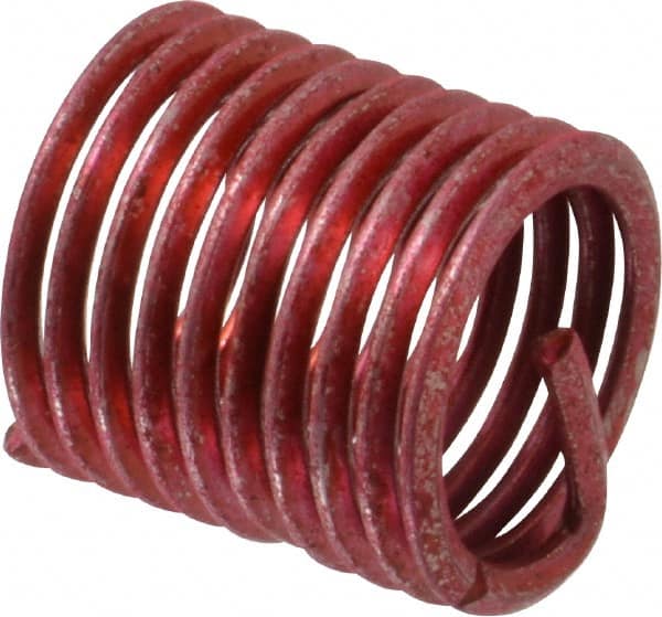 Recoil - 7/8-9 UNC, 1-1/2D, Stainless Steel Screw Locking Insert - 10 Free Coils, 1-5/16 Inch Overall Length, 1.022 to 1.052 Inch Outside Diameter, with Tang, Bright Finish - Exact Tooling