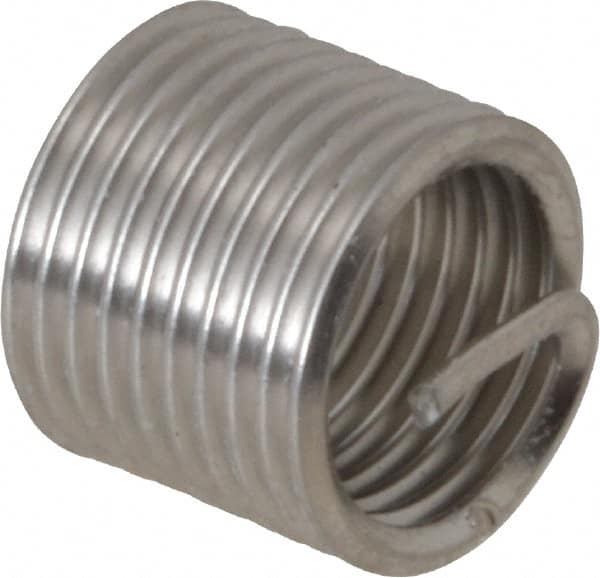 Recoil - M8x1.00 Metric Fine, 12" OAL, Free Running Helical Insert - 9-3/8 Free Coils, Tanged, Stainless Steel, 1-1/2D Insert Length - Exact Tooling
