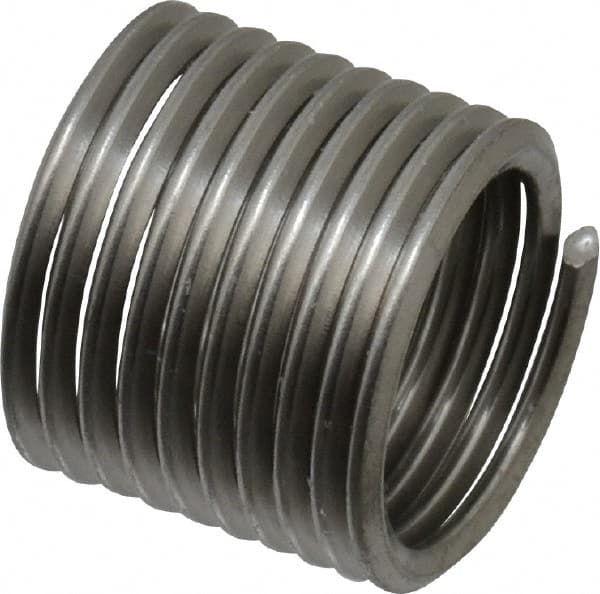 Recoil - M10x1.25 Metric Fine, 15" OAL, Free Running Helical Insert - 9-1/2 Free Coils, Tanged, Stainless Steel, 1-1/2D Insert Length - Exact Tooling