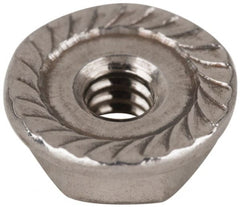 Value Collection - #6-32, 27/64" Flange Diam, Serrated Flange Nut - Grade 18-8 Stainless Steel, Uncoated Finish, 0.171" Flange Height - Exact Tooling