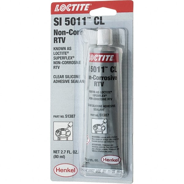 Loctite - 80 mL Tube Clear Silicone Sealant - NC RTV SIL-CL 80ML LOCTITE SUPERFLX RTV - Exact Tooling