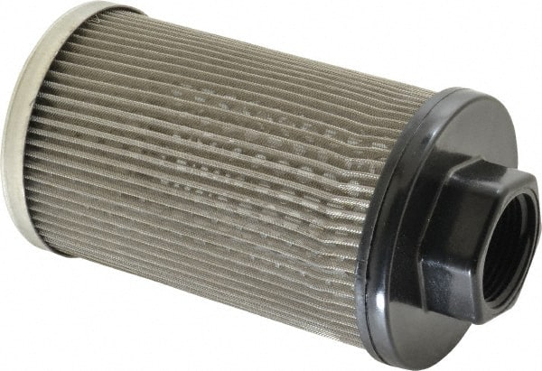 Flow Ezy Filters - 60 Mesh, 38 LPM, 10 GPM, 3.2" Diam, Female Suction Strainer without Bypass - 1 Port NPT, 5.8" Long - Exact Tooling