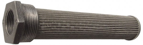 Flow Ezy Filters - 60 Mesh, 189 LPM, 50 GPM, 3" Diam, Male/Female Tank Mounted Strainer - 3 x 2 Port NPT, 9.8" Long - Exact Tooling