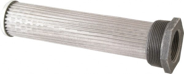 Flow Ezy Filters - 100 Mesh, 95 LPM, 25 GPM, 2" Diam, Male/Female Tank Mounted Strainer - 2 x 1 1/4 Port NPT, 9.6" Long - Exact Tooling