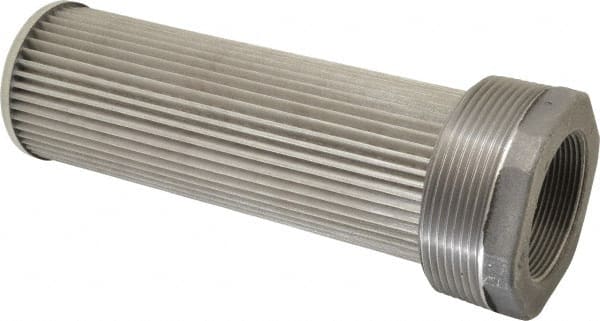 Flow Ezy Filters - 100 Mesh, 189 LPM, 50 GPM, 3" Diam, Male/Female Tank Mounted Strainer - 3 x 2 Port NPT, 9.8" Long - Exact Tooling