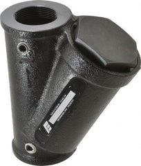 Flow Ezy Filters - 1-1/2 NPT Thread, 238 Micron, 6" Outside Diam, 7-1/2" Long, Stainless Steel Wire Cloth Media, Filter Assembly - Epoxy Coated Cast Iron - Exact Tooling