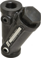 Flow Ezy Filters - 3/4 NPT Thread, 238 Micron, 3.6" Outside Diam, 4.8" Long, Stainless Steel Wire Cloth Media, Filter Assembly - Epoxy Coated Cast Iron - Exact Tooling