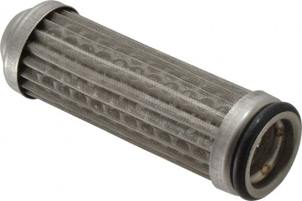 Flow Ezy Filters - 149 Micron, 1" Outside Diam, 3.4" Long, Stainless Steel Wire Cloth Media, Filter Element - 0.6" Inside Diam, Anodized Aluminum - Exact Tooling