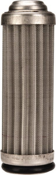 Flow Ezy Filters - 40 Micron, 1" Outside Diam, 3.4" Long, Stainless Steel Wire Cloth Media, Filter Element - 0.6" Inside Diam, Anodized Aluminum - Exact Tooling