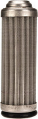 Flow Ezy Filters - 40 Micron, 1" Outside Diam, 3.4" Long, Stainless Steel Wire Cloth Media, Filter Element - 0.6" Inside Diam, Anodized Aluminum - Exact Tooling