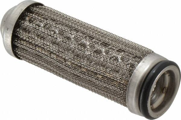 Flow Ezy Filters - 595 Micron, 1" Outside Diam, 3.4" Long, Stainless Steel Wire Cloth Media, Filter Element - 0.6" Inside Diam, Anodized Aluminum - Exact Tooling