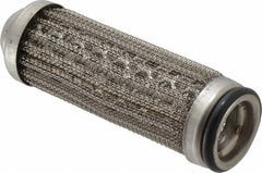 Flow Ezy Filters - 595 Micron, 1" Outside Diam, 3.4" Long, Stainless Steel Wire Cloth Media, Filter Element - 0.6" Inside Diam, Anodized Aluminum - Exact Tooling