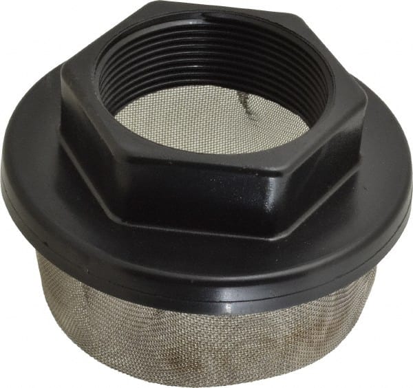Flow Ezy Filters - 30 Mesh, 189 LPM, 50 GPM, 4.2" Diam, Female Pipe Mounted Suction Screen Strainer - 2 Port NPT, 2.6" Long - Exact Tooling