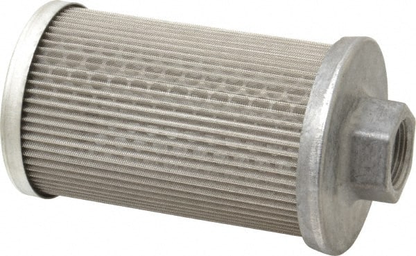 Flow Ezy Filters - 60 Mesh, 38 LPM, 10 GPM, 3.3" Diam, Female Suction Strainer without Bypass - 3/4 Port NPT, 5.8" Long - Exact Tooling