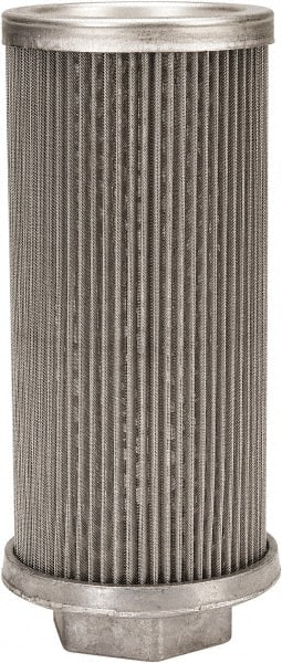 Flow Ezy Filters - 60 Mesh, 76 LPM, 20 GPM, 3.3" Diam, Female Suction Strainer without Bypass - 1-1/4 Port NPT, 7.4" Long - Exact Tooling