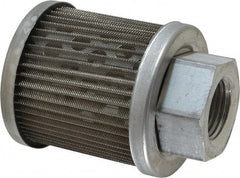 Flow Ezy Filters - 60 Mesh, 11 LPM, 3 GPM, 2.1" Diam, Female Suction Strainer without Bypass - 1/2 Port NPT, 2.7" Long - Exact Tooling