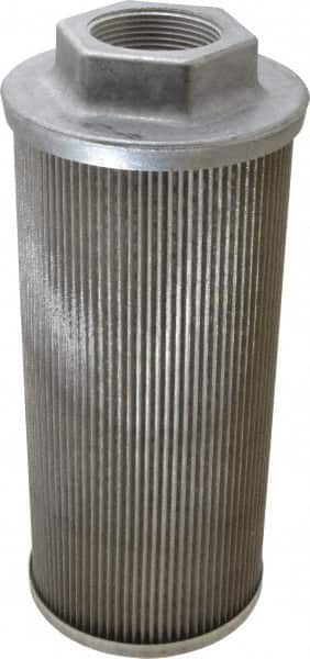 Flow Ezy Filters - 100 Mesh, 189 LPM, 50 GPM, 4.3" Diam, Female Suction Strainer without Bypass - 1-1/2 Port NPT, 9.8" Long - Exact Tooling