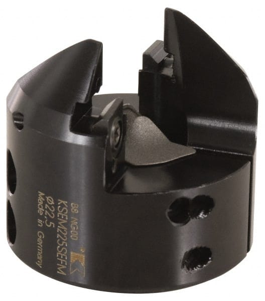 Kennametal - Series KSEM, 19mm ID, 43mm Overall Diam, 42mm OAL Drilling Chamfer Ring - 3.42807R001 Insert, 45° Chamfer, 2 Inserts - Exact Tooling