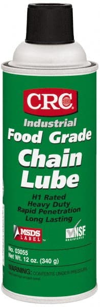CRC - 16 oz Aerosol High Temperature Chain & Cable Lubricant - White, 8 to 325°F, Food Grade - Exact Tooling
