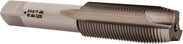 Cleveland - 3/4-16 UNF, 3 Flute, Bright Finish, High Speed Steel Spiral Point Tap - Plug Chamfer, Right Hand Thread, 107.95mm OAL, 50.8mm Thread Length, 3B Class of Fit - Exact Tooling