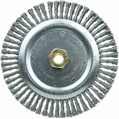 Weiler - 7" OD, 5/8-11 Arbor Hole, Stringer Bead Steel Wheel Brush - 3/16" Face Width, 7/8" Trim Length, 20,000 RPM - Exact Tooling