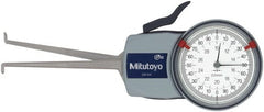 Mitutoyo - 10 to 30mm Inside Dial Caliper Gage - 0.01mm Graduation, 0.03mm Accuracy, 85mm Leg Length, 5.2mm Deep x 1.2mm Wide Groove, Ball Contact Points - Exact Tooling