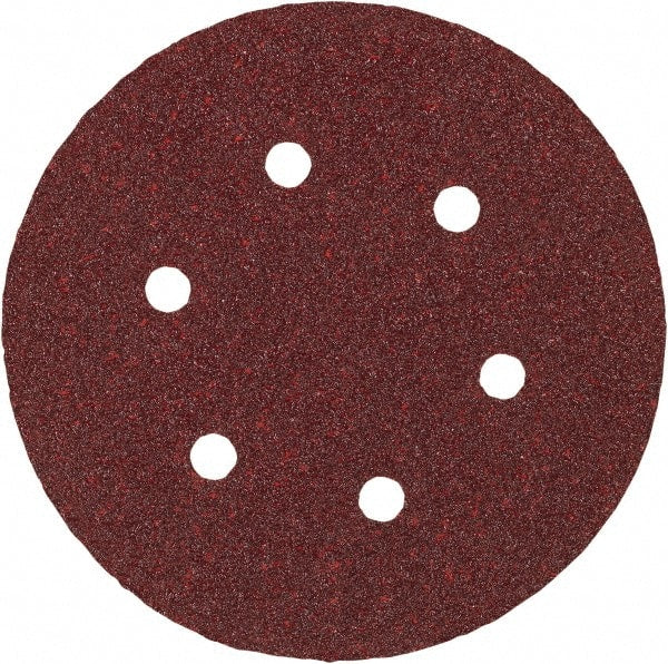 Porter-Cable - 6" Diam, 80 Grit Aluminum Oxide Adhesive PSA Disc - Medium Grade, Tan, C Weighted Backing, Flexible, 13,000 Max RPM - Exact Tooling