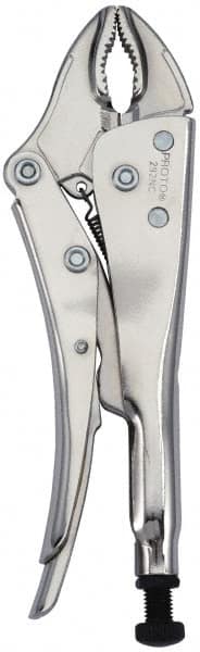 Proto - 10" OAL Curved Jaw Locking Pliers - 25/64" Jaw Width, 1-1/2" Jaw Depth, Steel Handle - Exact Tooling