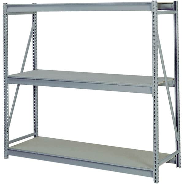 Lyon - 3 Shelf Starter Particle Board Steel Shelving - 10,000 Lb Capacity, 96" Wide x 72" High x 36" Deep, Dove Gray - Exact Tooling