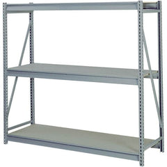 Lyon - 3 Shelf Starter Particle Board Steel Shelving - 10,000 Lb Capacity, 72" Wide x 84" High x 48" Deep, Dove Gray - Exact Tooling