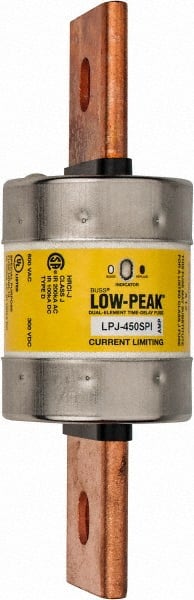 Cooper Bussmann - 300 VDC & 600 VAC, 450 Amp, Time Delay General Purpose Fuse - Bolt-on Mount, 203.2mm OAL, 100 at DC, 300 at AC (RMS) kA Rating, 2-19/32" Diam - Exact Tooling