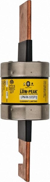 Cooper Bussmann - 250 VAC/VDC, 500 Amp, Time Delay General Purpose Fuse - Bolt-on Mount, 10-3/8" OAL, 100 at DC, 300 at AC (RMS) kA Rating, 2-7/8" Diam - Exact Tooling