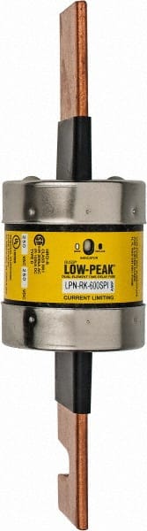 Cooper Bussmann - 250 VAC/VDC, 600 Amp, Time Delay General Purpose Fuse - Bolt-on Mount, 10-3/8" OAL, 100 at DC, 300 at AC (RMS) kA Rating, 2-7/8" Diam - Exact Tooling