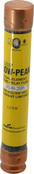 Cooper Bussmann - 300 VDC, 600 VAC, 20 Amp, Time Delay General Purpose Fuse - Fuse Holder Mount, 127mm OAL, 100 at DC, 300 at AC (RMS) kA Rating, 13/16" Diam - Exact Tooling