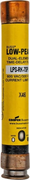 Cooper Bussmann - 300 VDC, 600 VAC, 7 Amp, Time Delay General Purpose Fuse - Fuse Holder Mount, 127mm OAL, 100 at DC, 300 at AC (RMS) kA Rating, 13/16" Diam - Exact Tooling