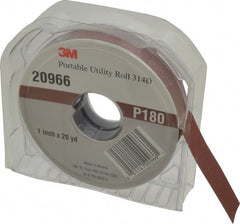 3M - 1" x 20 Yd 180 Grit Aluminum Oxide Cloth Roll - Very Fine Grade, J Weighted Backing - Exact Tooling