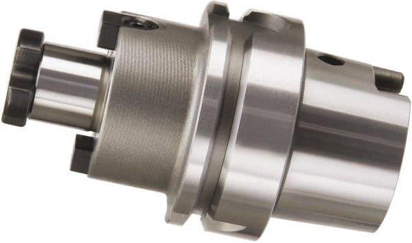 Accupro - HSK63A Taper Shank 3/4" Pilot Diam Shell Mill Holder - 5" Flange to Nose End Projection, 3/8-24 Lock Screw - Exact Tooling
