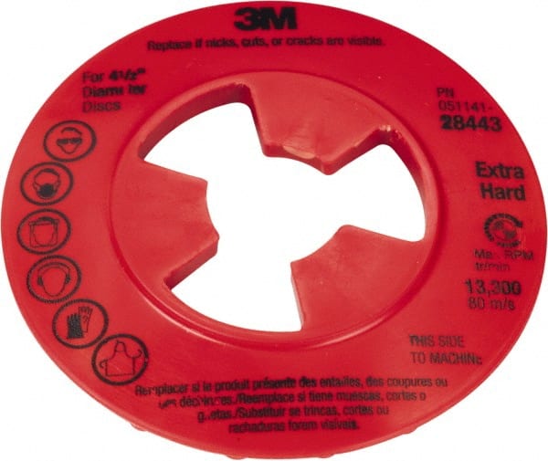 3M - Face Plate Disc Backing Pad - 4-1/2 Inch Diameter x 7/8 Inch Thick - Exact Tooling