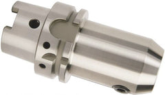 Accupro - HSK63A Taper Shank 1/4" Hole End Mill Holder/Adapter - 25/32" Nose Diam, 3" Projection - Exact Tooling