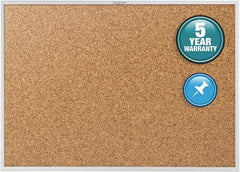 Quartet - 24" Wide x 18" High Open Cork Bulletin Board - Natural (Color) - Exact Tooling