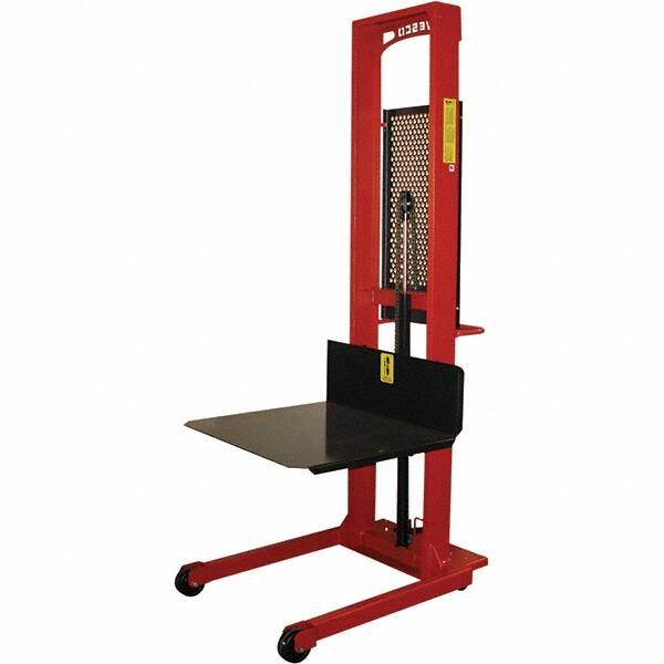 Wesco Industrial Products - 1,000 Lb Capacity, 60" Lift Height, Steel Stacker Manually Operated Lift - Exact Tooling