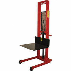 Wesco Industrial Products - 1,000 Lb Capacity, 60" Lift Height, Steel Stacker Manually Operated Lift - Exact Tooling