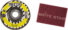 Tru-Maxx - 36 Grit, 4-1/2" Disc Diam, 7/8" Center Hole, Type 29 Zirconia Alumina Flap Disc - 13,300 Max RPM, Arbor Attaching System, Coated - Exact Tooling
