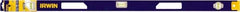 Irwin - Magnetic 48" Long 3 Vial I-Beam Level - Aluminum, Blue/Yellow, 1 Level & 2 Plumb Vials - Exact Tooling