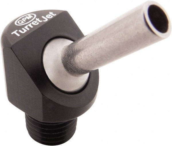QPM Products - 3/16" Hose Inside Diam, Coolant Hose Nozzle - NPT, for Use with CNC Lathes - Exact Tooling