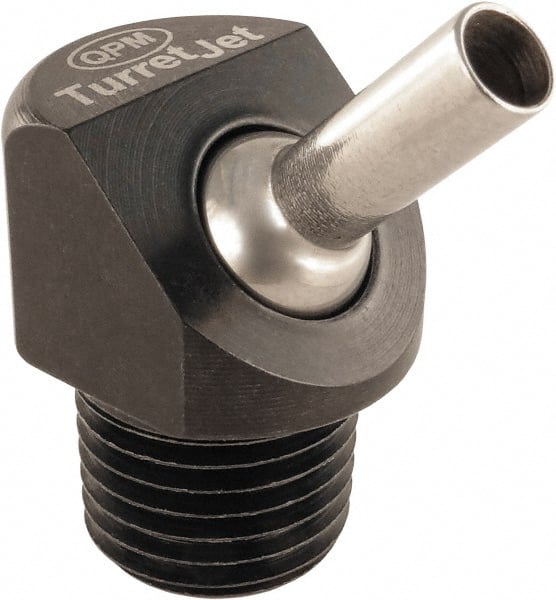 QPM Products - 5/16" Hose Inside Diam, Coolant Hose Nozzle - NPT, for Use with CNC Lathes - Exact Tooling