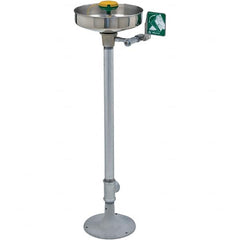 Haws - 15" Wide x 38" High, Pedestal Mount, Stainless Steel Bowl, Eye & Face Wash Station - 11" Inlet, 3.7 GPM Flow Rate - Exact Tooling