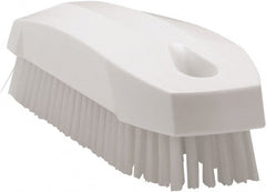 Vikan - 0.7" Bristle Length, Polyester Scrub Brush - 1-1/2" Wide Head, 4-1/2" OAL, White, Polypropylene Block - Exact Tooling